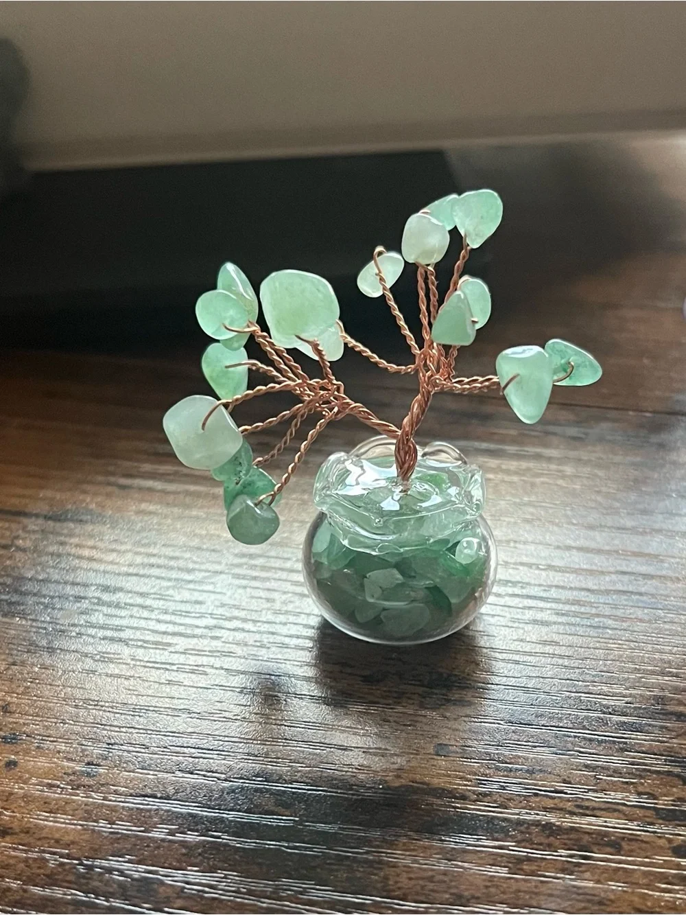 🌈 8pc Handmade Natural Gemstone Tree Miniature Glass Pot Collection